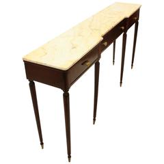 Italian Mid-Century Marble-Top Console Table, 1950s, Italian, Mid-Century Marble