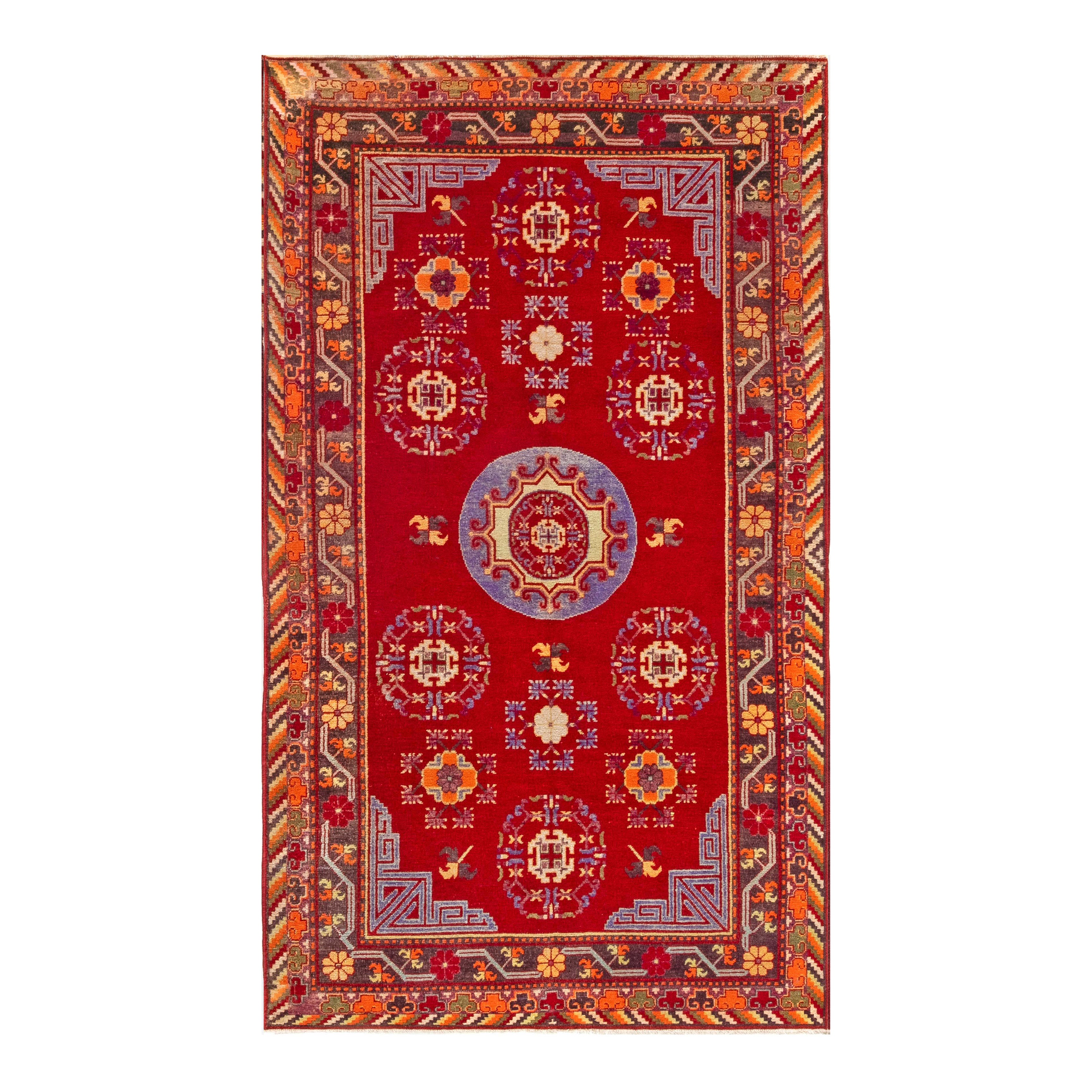 Doris Leslie Blau Tapis de laine Samarkand fait à la main au milieu du 20e siècle en vente