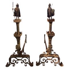 Andirons de metal