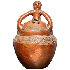 Ethnic Design-Anthropomorphic ceramic vessel, Luba People, DRC.