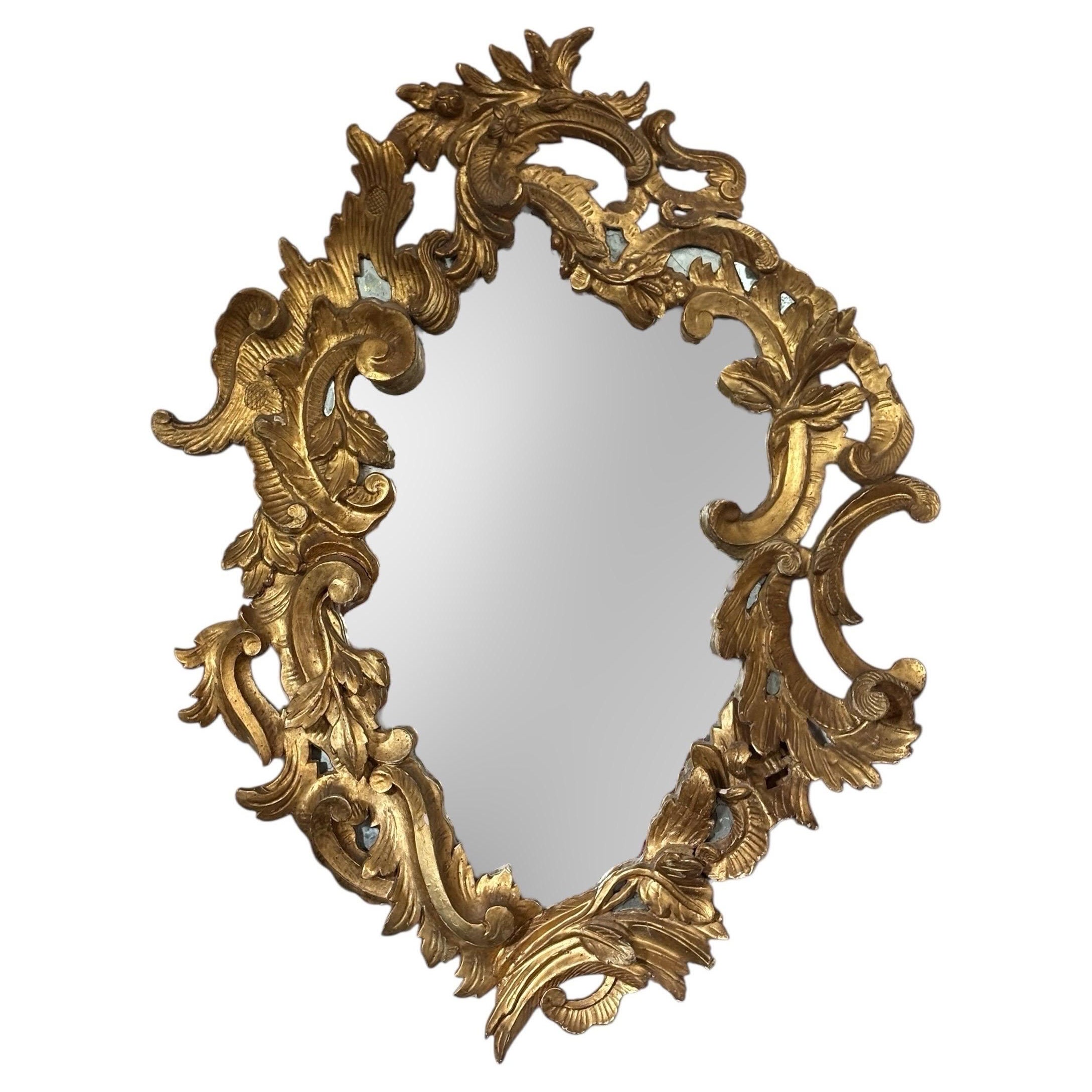 19thC Rococo Giltwood Mirror For Sale