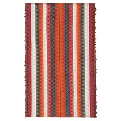 Vintage Jajim Qashqai Persian Kilim in Vibrant Polychromatic Tones - Rug & Kilim