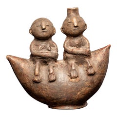 Ethnic Design-Crescent shaped terracotta pot, Solongo People, DRC
