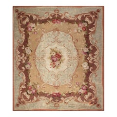 Doris Leslie Blau Antique French Aubusson Floral Handwoven Wool Rug