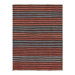 Vintage Bakhtiari Persian Kilim, Red and Blue Geometric Stripes - Rug & Kilim