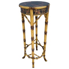 Vintage Chinoiserie Burnt Bamboo Stand / Pedestal