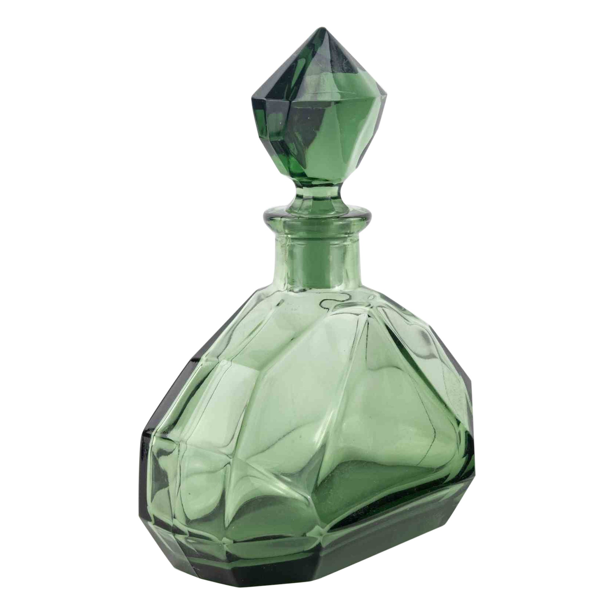 Vintage Cubist Art Deco Decanter, 1930s