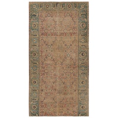 Oversized Antique Persian Isfahan Fragment Rug with Floral Pattern - Rug & Kilim