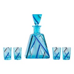 Art Deco Czech Glass  Liqueur Set Attr. to Karel Palda, 1930s