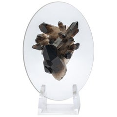 Brazilian Smokey Quartz Cluster Mounted in a original desing Acrylic Base