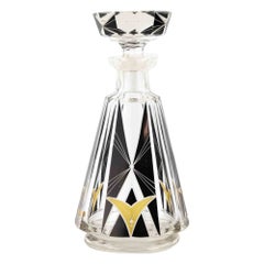 Art deco Tschechische Glaskaraffe nach Karel Palda, 1930er Jahre