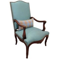 French Louis XV Style Carved Beech Wood Fauteuil 6