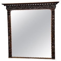 Antique Stunning Carved Mahogany Overmantle Mirror