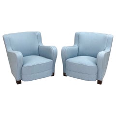 Pair of Viggo Boesen Style Danish Lounge Chairs, Circa 1950s