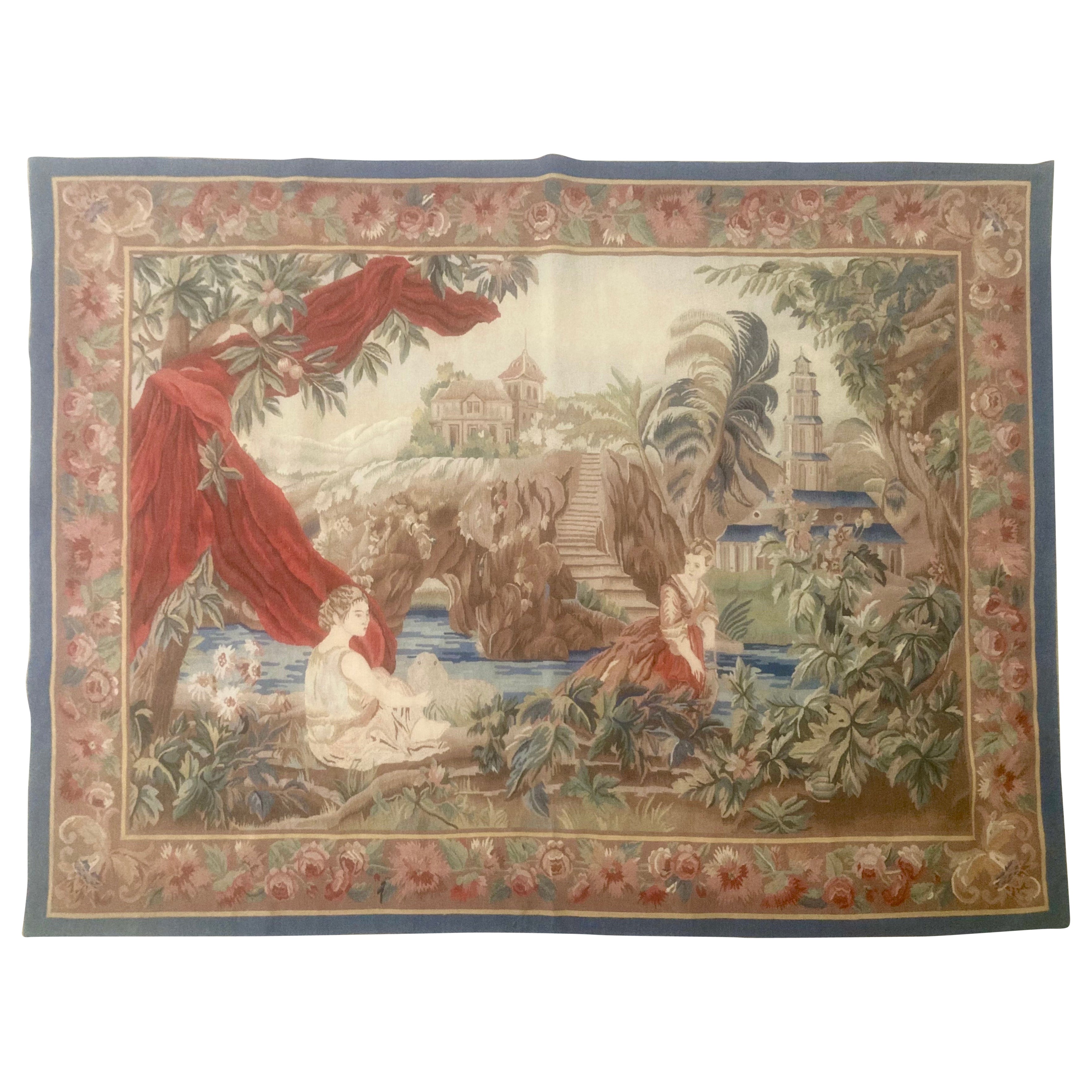 French Aubusson Tapestry in the Allegorical Style For Sale
