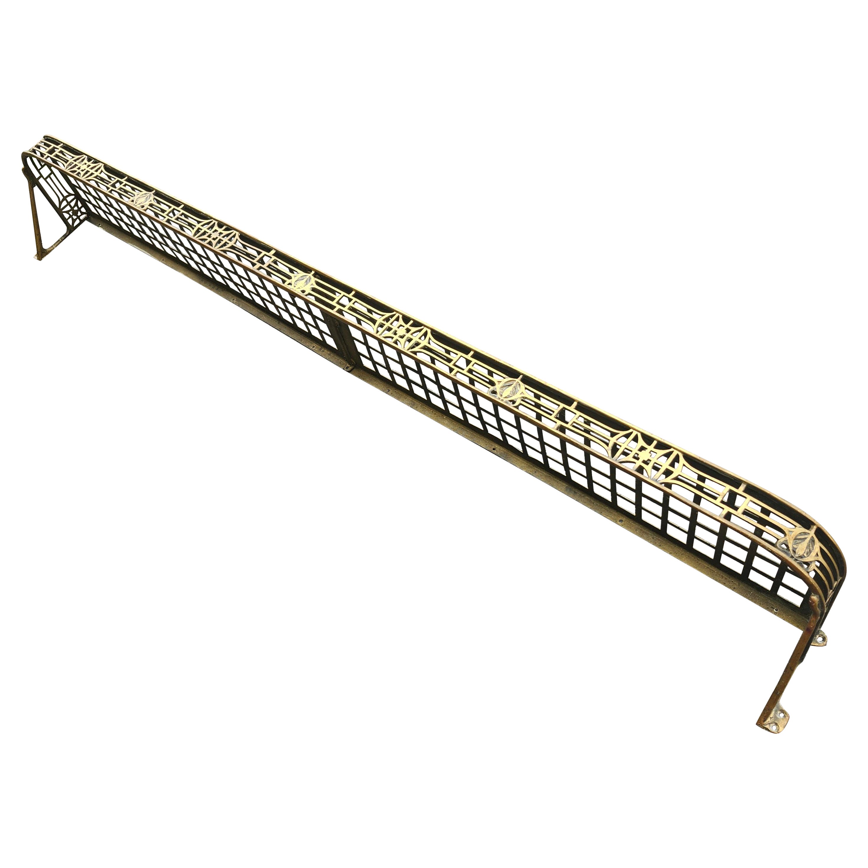 Art Noveau Brass Overhead Train Baggage Rack Shelf C1875 For Sale