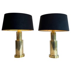 Pair of Modernist Brass Table Lamps