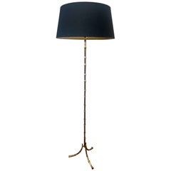 Faux-Bamboo Bronze Floor Lamp By Maison Bagués