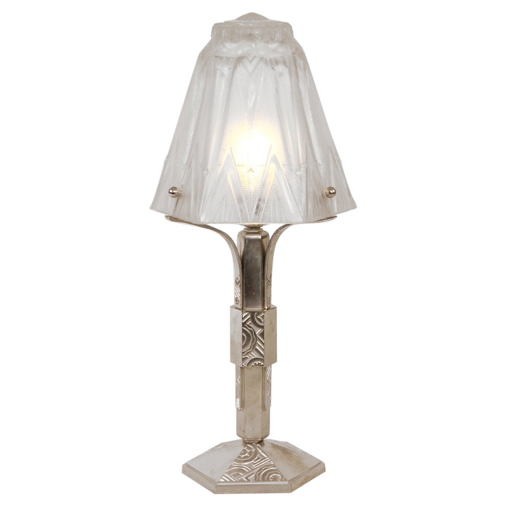 Lampada da tavolo Art Deco francese di Muller Frères Luneville
