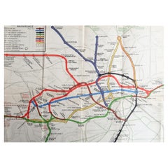 Original antike Karte der Londoner U-Bahn. 1911