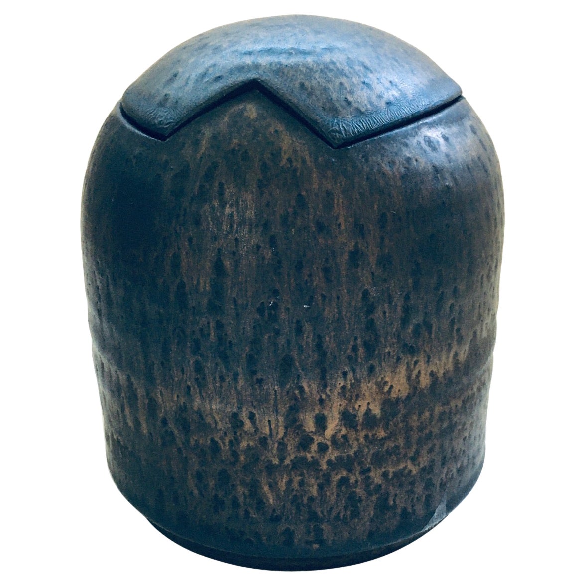Brutalist Art Studio Pottery Lidded Jar Pot by Jaan Mobach, Netherlands 1960's For Sale
