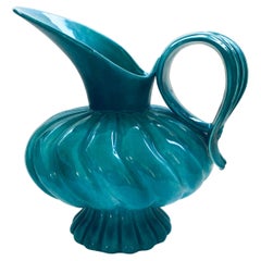 Midcentury Studio Art Pottery Duck Spout Decanter by Alexandre, Belgium 1950's