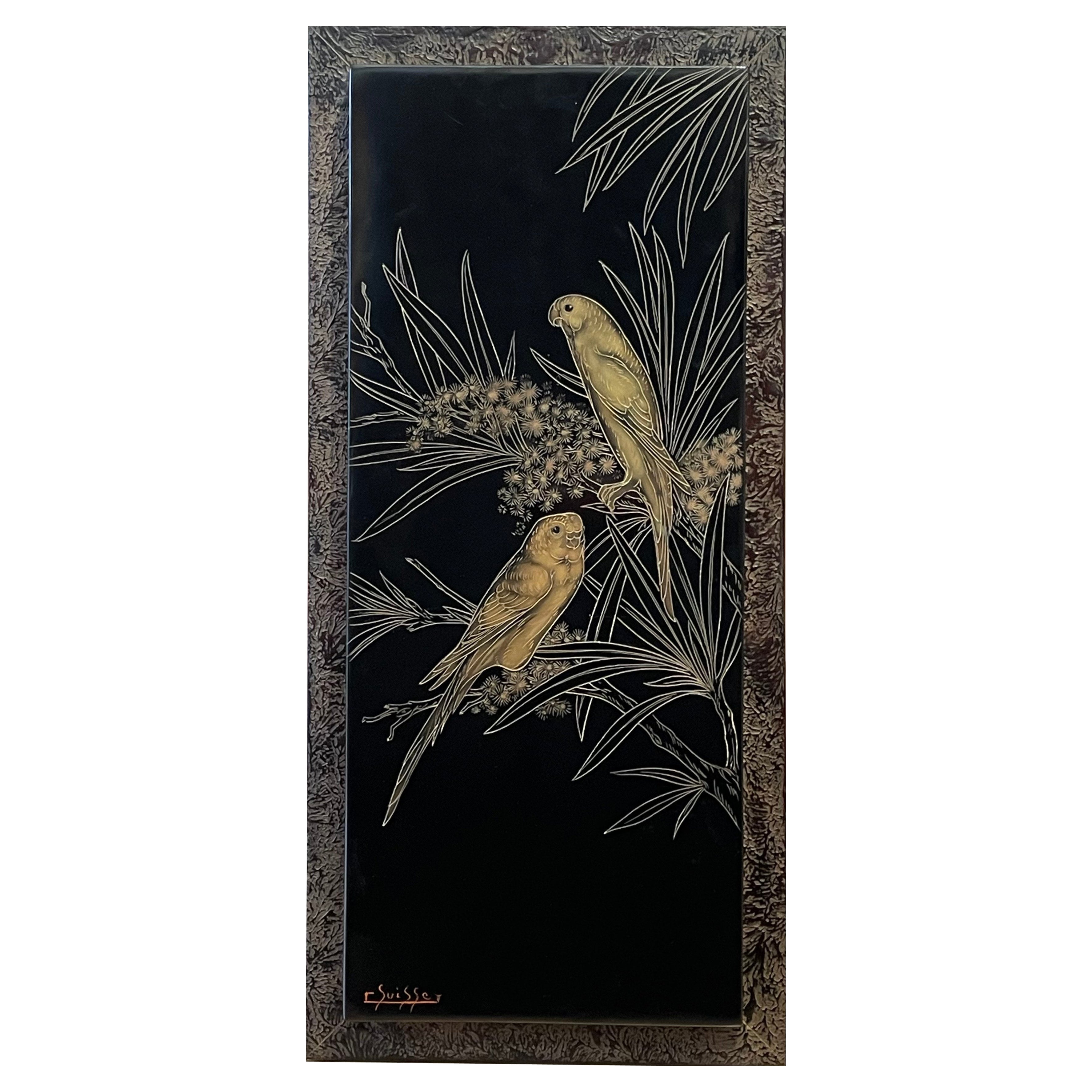 "Ein Paar Sittiche in den Mimosen", Gaston Suisse (1896-1988), Frankreich im Angebot