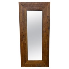 Modern Farmhouse Style Reclaimed Wood Floor Mirror