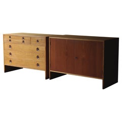 Pair of Hans J. Wegner Chests, Ry Mobler, Oak & Teak, 1950s, Ry15, Ry16