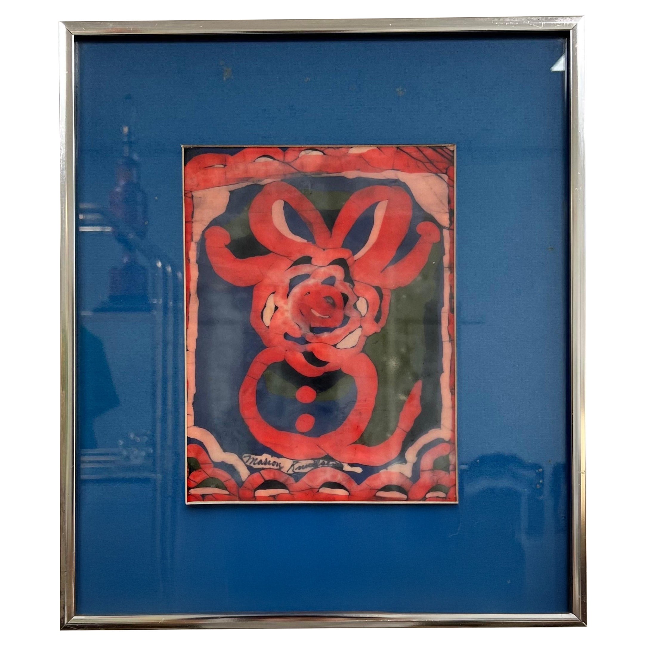 Pittura batik del metà del secolo scorso Arco Rosso Marion Knudsen in vendita