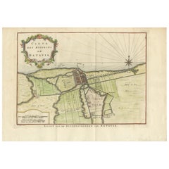 Map of Batavia’s Surroundings with Early Reference to Jakarta, Indonesia, c.1770