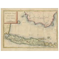 Java and Bali with Borneo Coast – 18th Century French Colonial Map