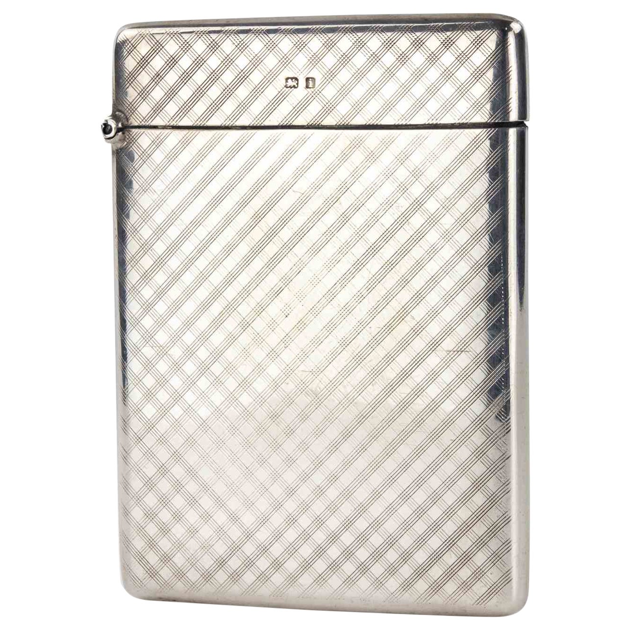 Art Deco Silver Cigarette Case by Deakin & Francis, 1930s