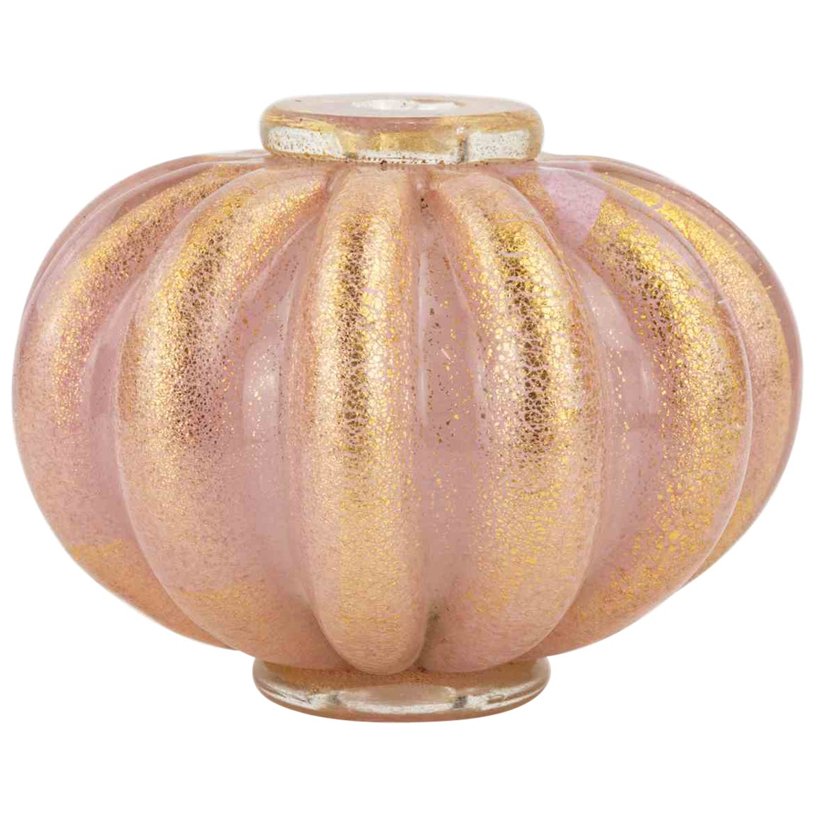 Vintage Blattgold-Glasvase nach Barovier & Toso, 1950er Jahre