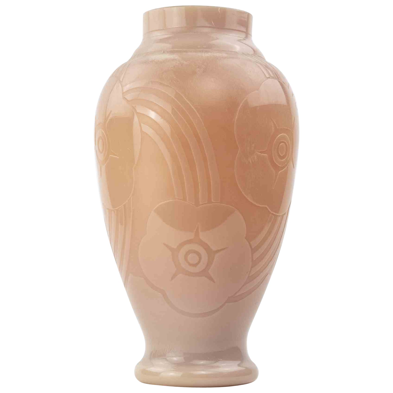 Art Deco Glass Vase, 1940s For Sale