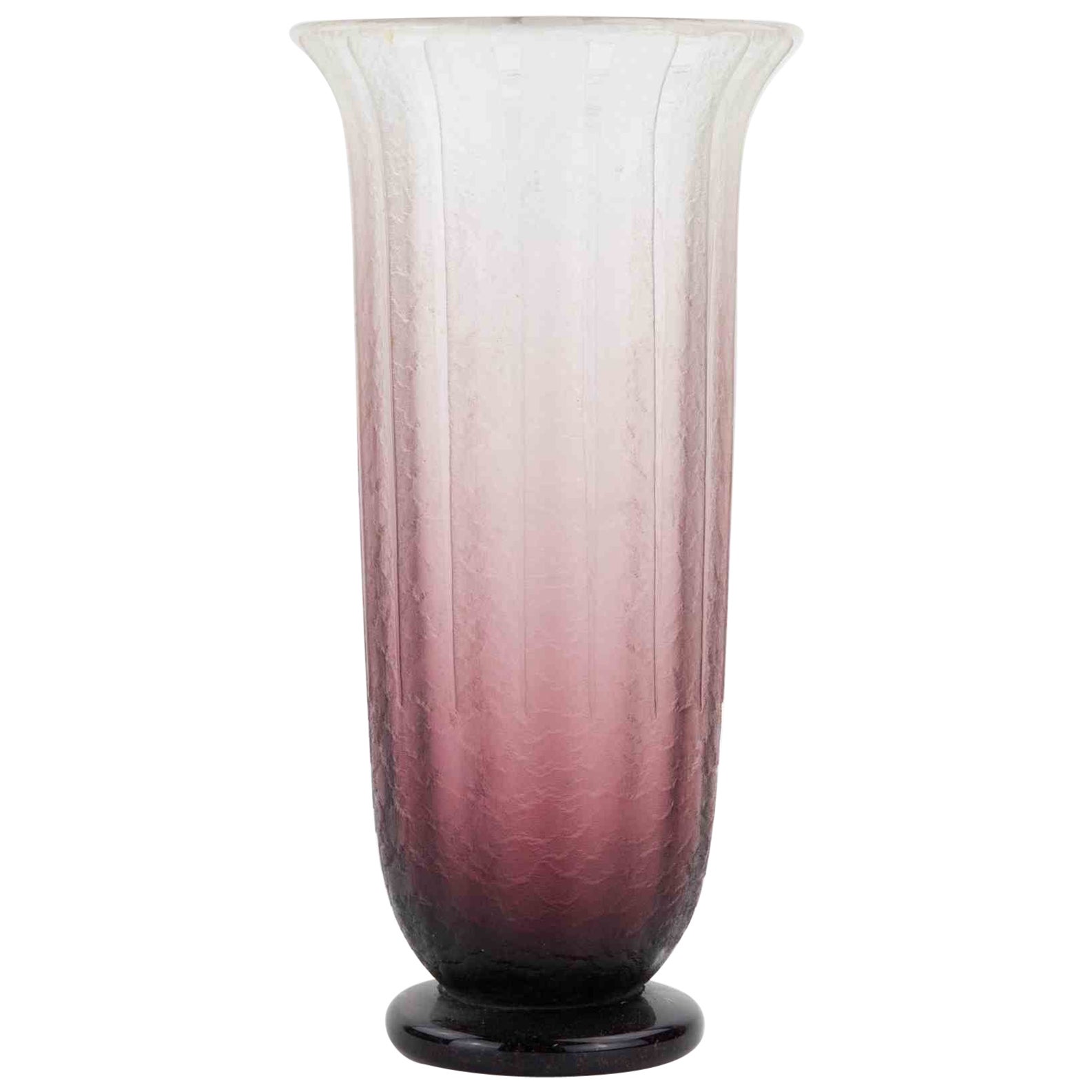 Art Deco Glass Vase by Schneider, 1930s For Sale