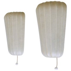 Set of Two Rare Mid Century Cocoon Sconces by Friedel Wauer for Goldkant Germany