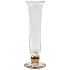 Vaso in vetro di metà secolo con sovrapposizioni dorate, anni '30