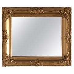 Antique Victorian Mirror in Carved Gilt Wood Frame C1890
