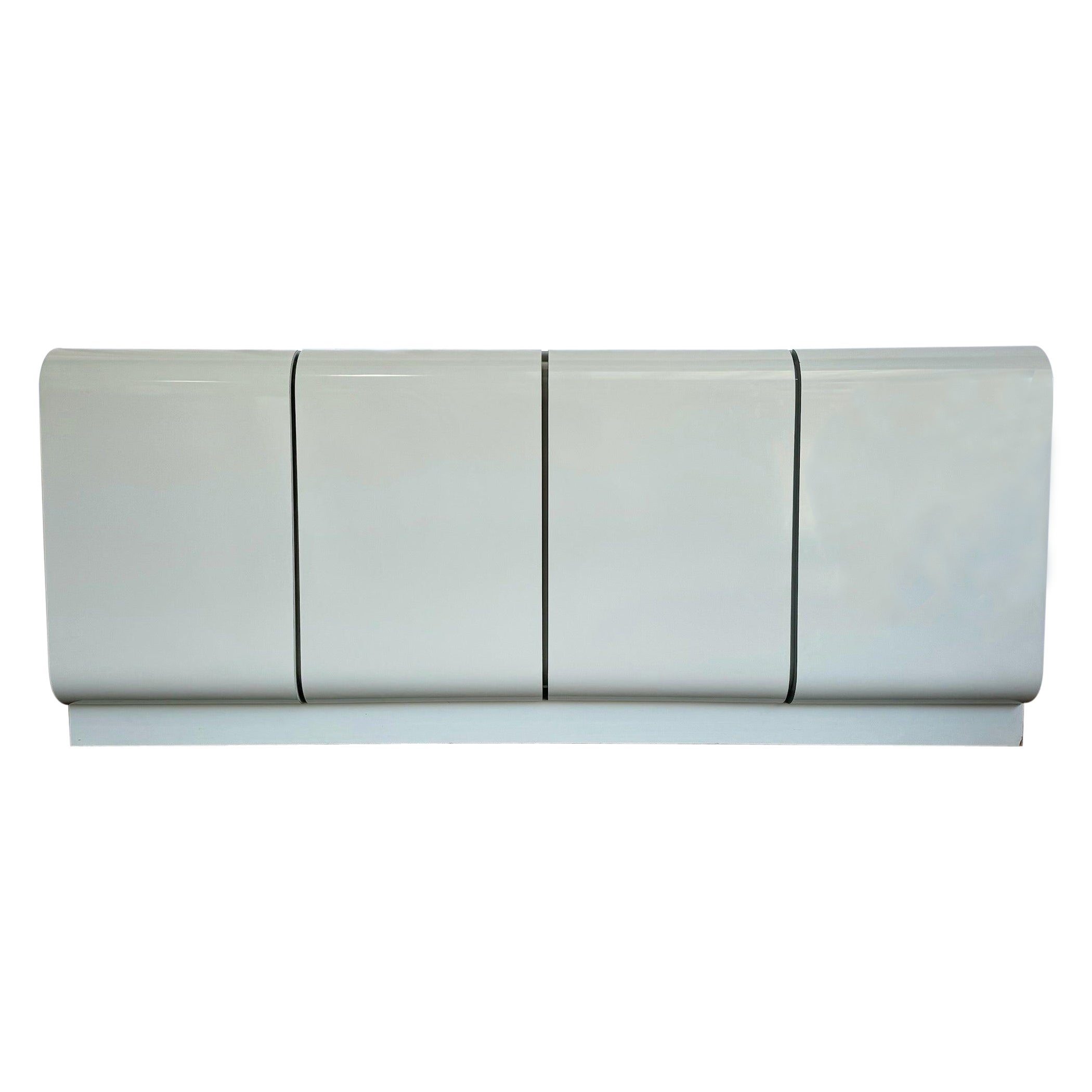 Crédence à porte cascade en stratifié gris laqué Vintage A Space en vente