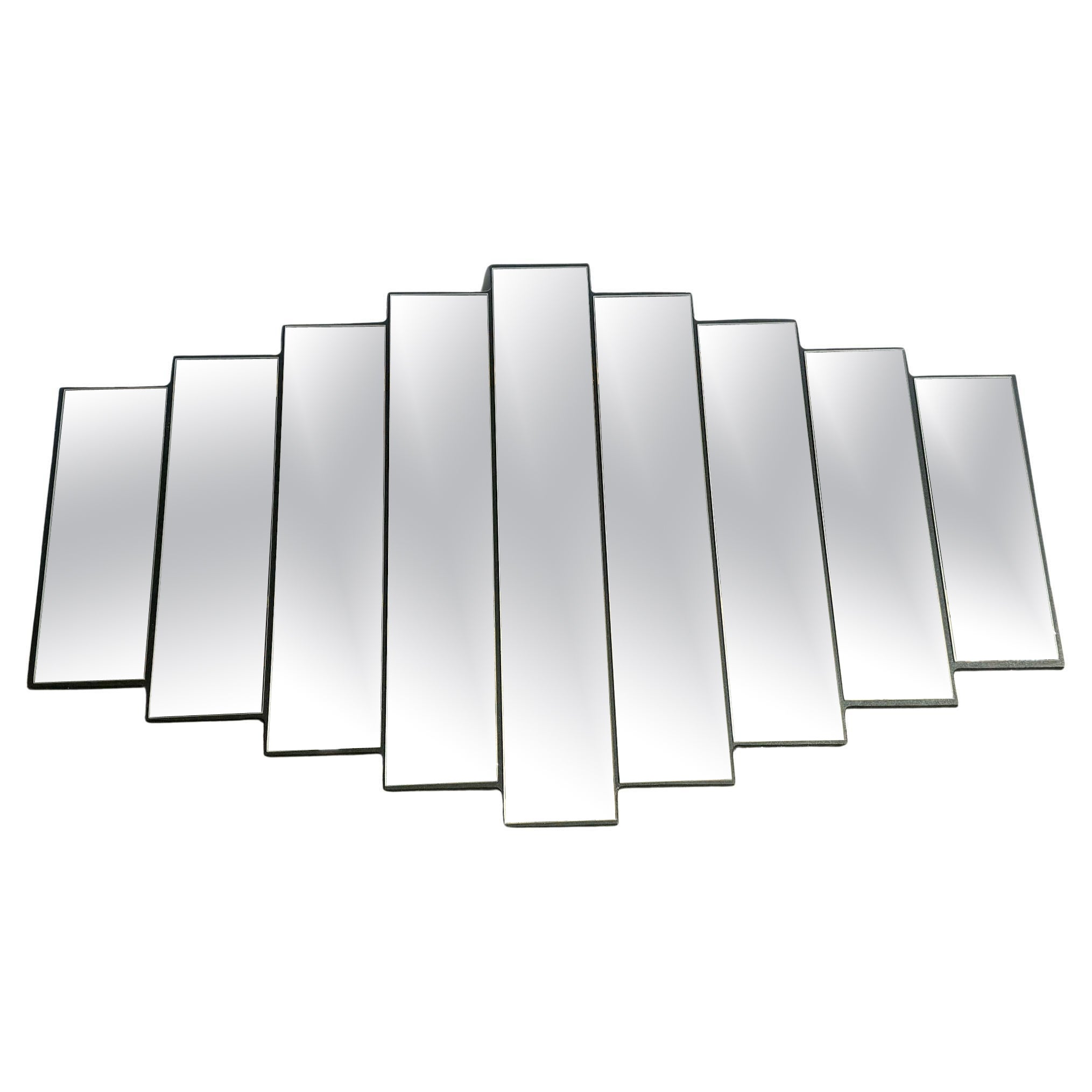 Art Deco Ascending Wall Mirror on Wood