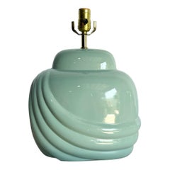 Postmodern Turquoise Scalloped Table Lamp