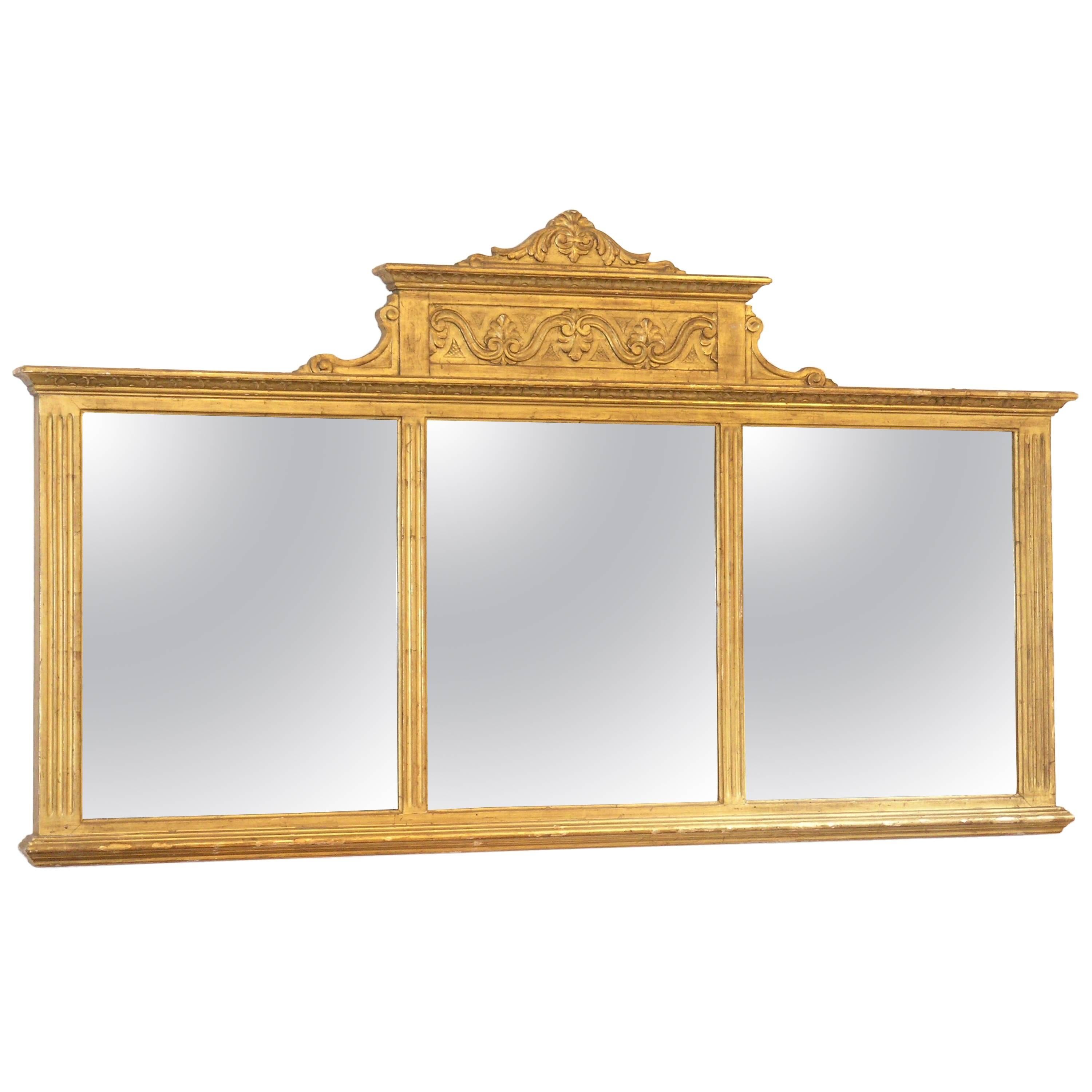 Neoclassical Overmantel Mirror For Sale