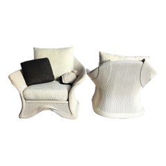 Sedie da salotto postmoderne Boho scolpite a matita - Una coppia