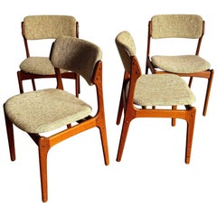 Chaises de salle à manger modernes danoises en teck par O.D. Møbler A-S - Lot de 4