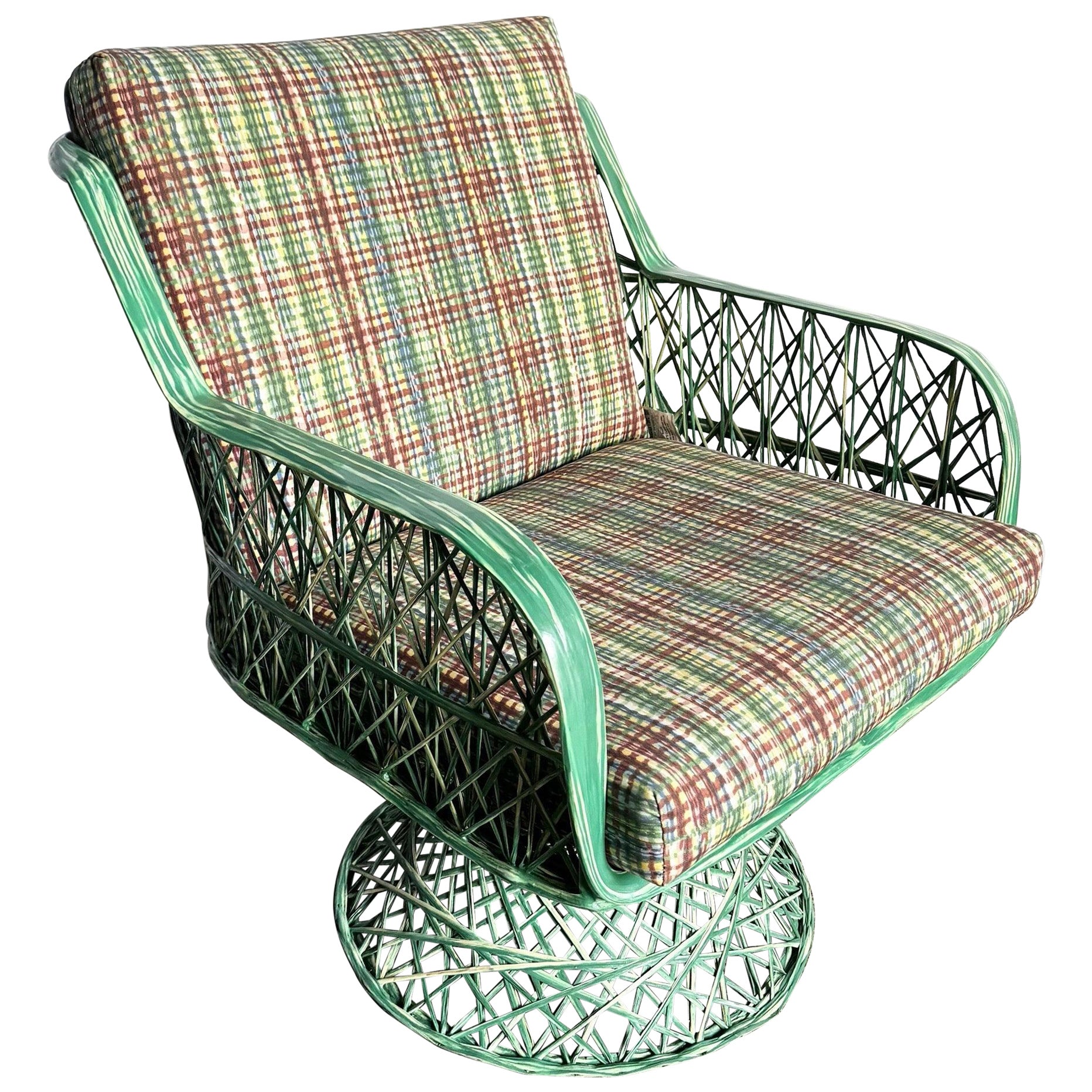 Mid Century Modern Spun Fiberglass Green Lounge Chair