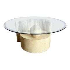 Postmodern Sculpted Tessellated Stone Coffee Table