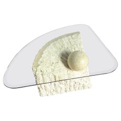 Postmodern Tessellated Stone Triangular Coffee Table