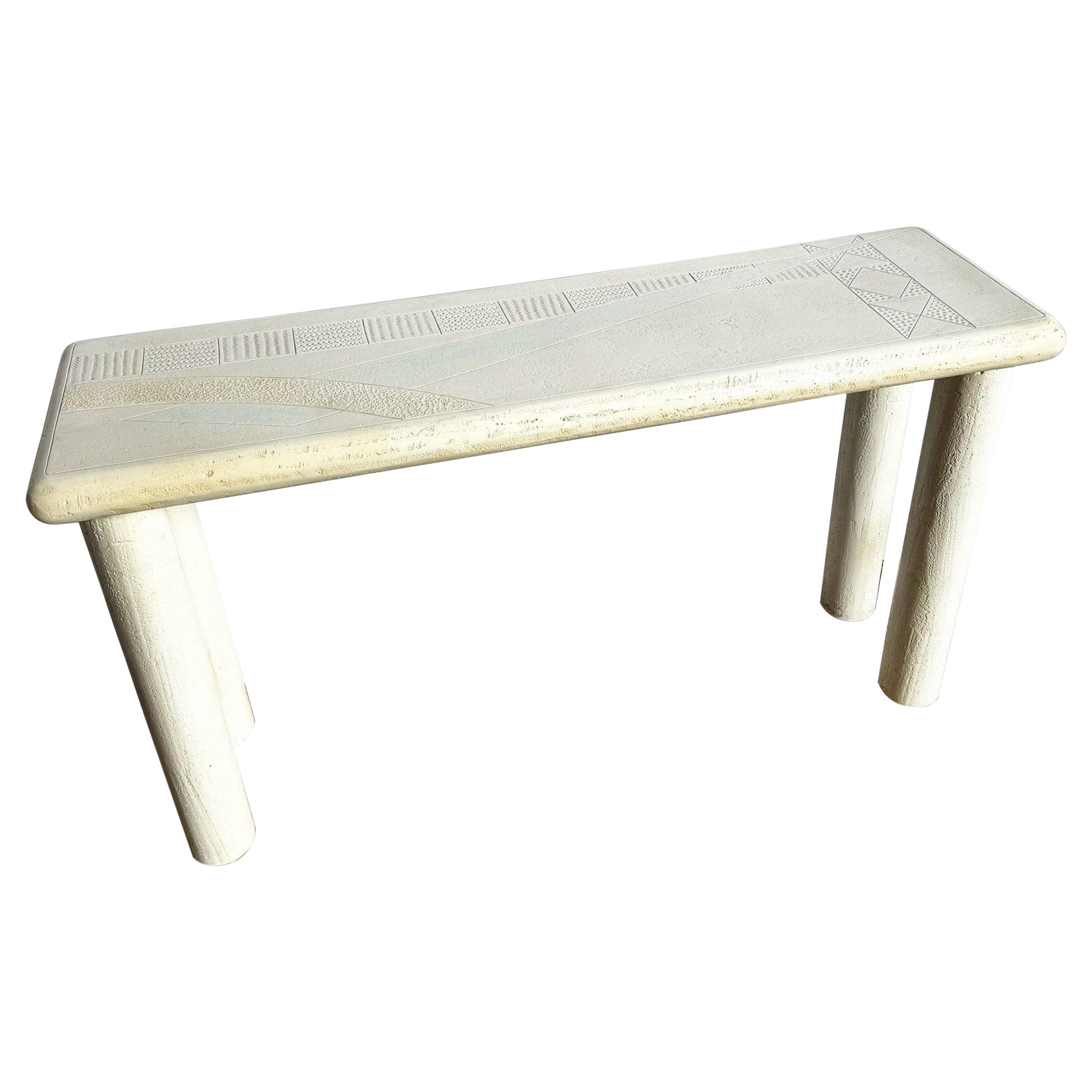 Console Vintage Postmoderne J Berdou Finition Plâtre en vente