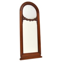 Antique Victorian Carved Walnut Mirror